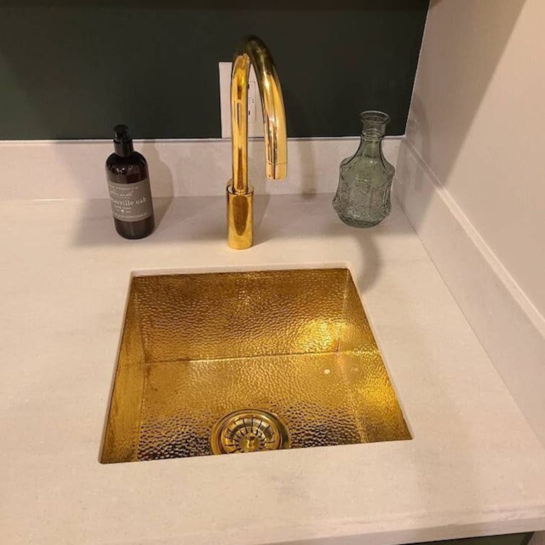 Buy Solid Unlacquered Brass Undermount Hammered Sink, Kitchen Bar