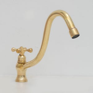 Solid Brass Single Hole Cold Faucet, Kitchen Sink Single Handle Faucet