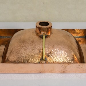 Customizable Raised Profile Bathroom Copper Sink, Hammered Copper Rectangular Sink, Vanity Sink Copper image 6