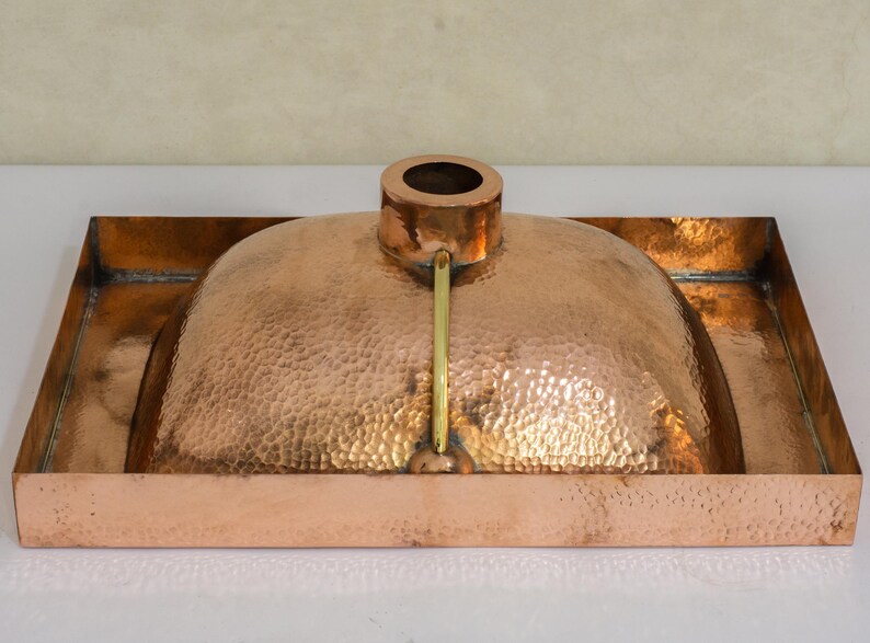 Customizable Raised Profile Bathroom Copper Sink, Hammered Copper Rectangular Sink, Vanity Sink Copper image 6