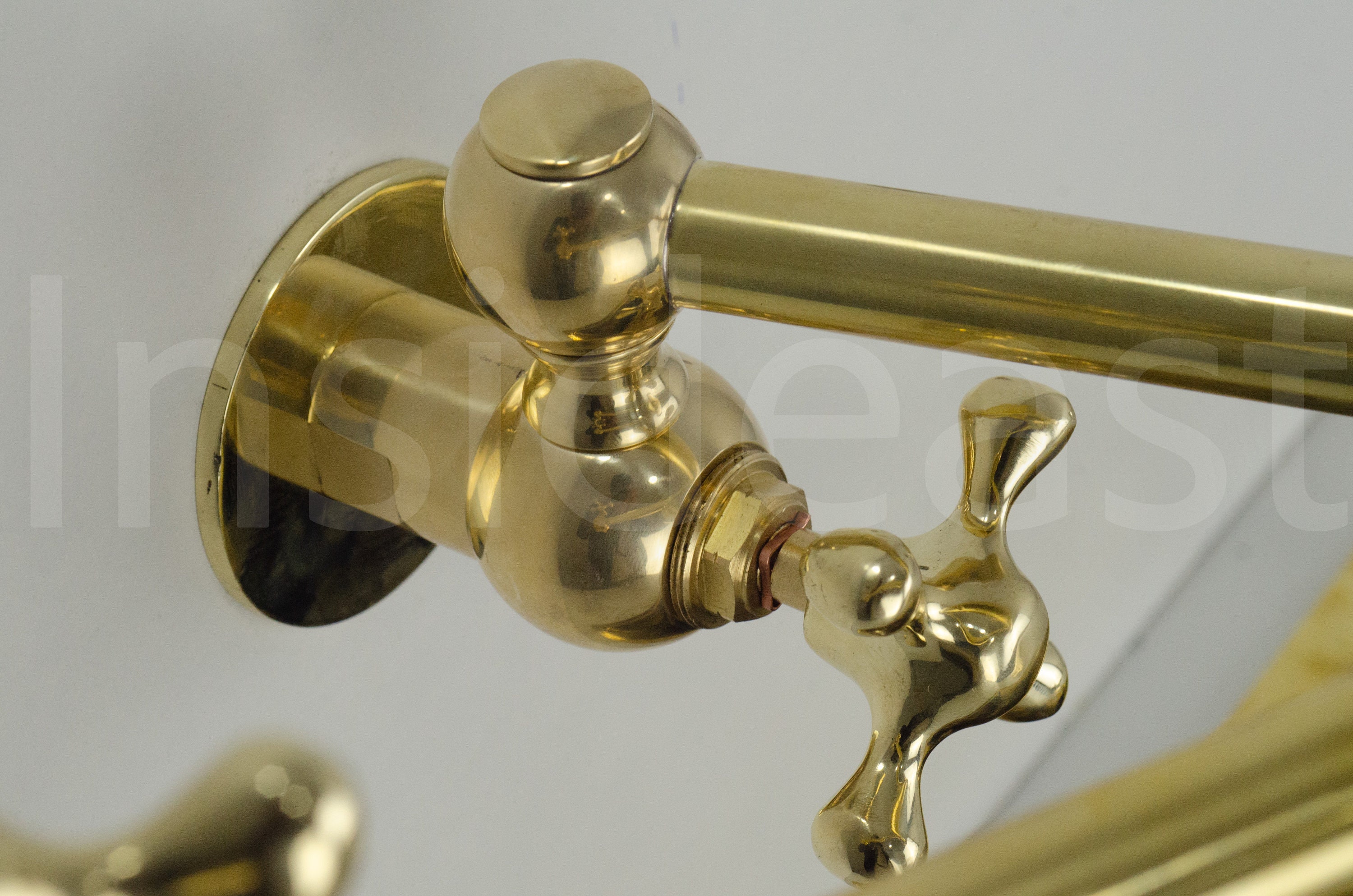 Unlacquered Brass Pot Filler Kitchen Faucet Unlacquered Solid Etsy