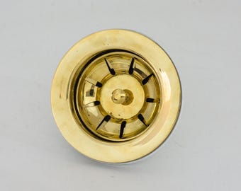 Unlacquered Brass Kitchen Sink Strainer, Sink Waste, Strainer Basket, Drain Cover & Basket Strainer