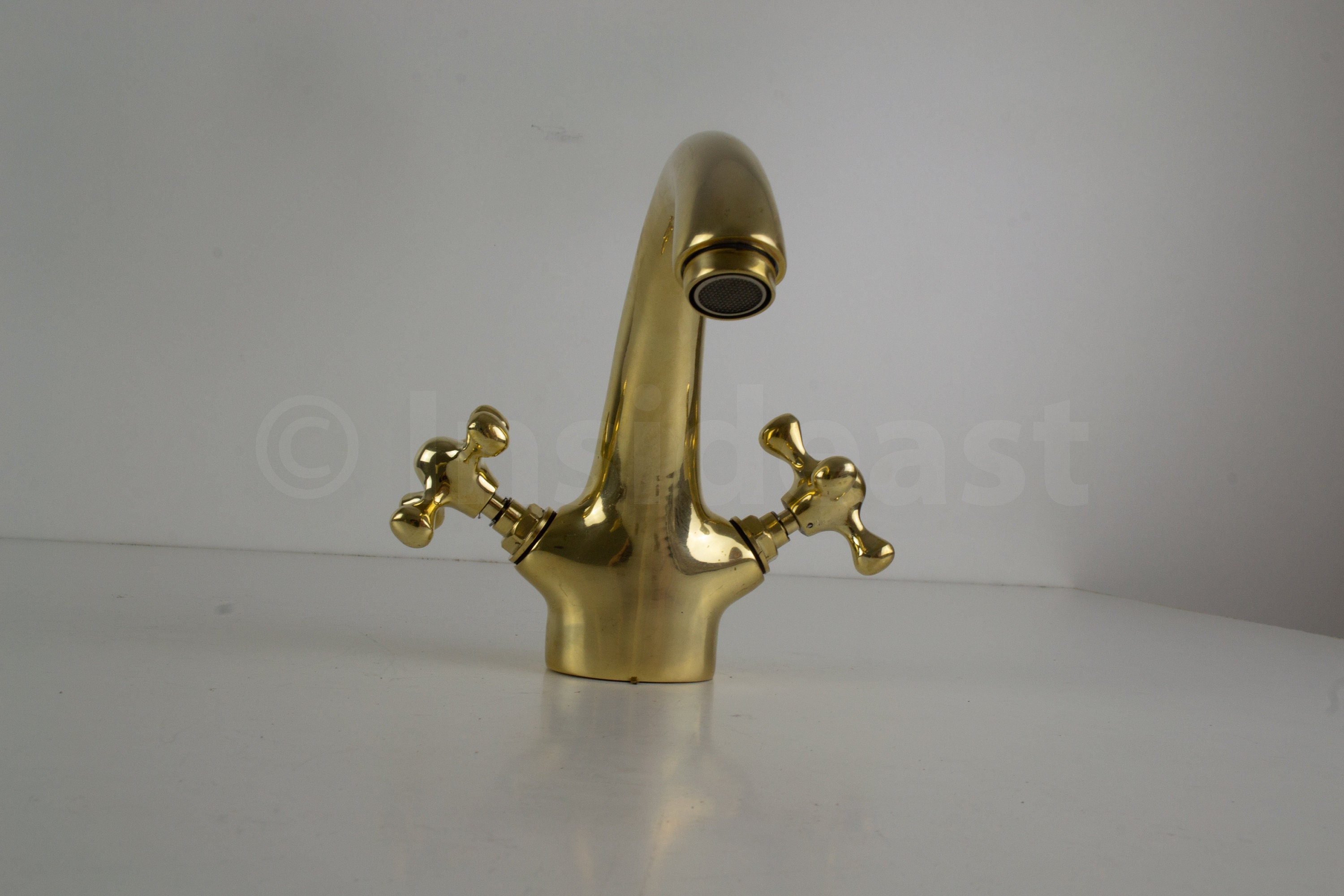 Single Hole Unlacquered Brass Bathroom Faucet Bathroom Sink Etsy
