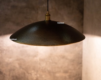 Hammered Pendant Light, Hanging Light Fixture, Brass Ceiling Light