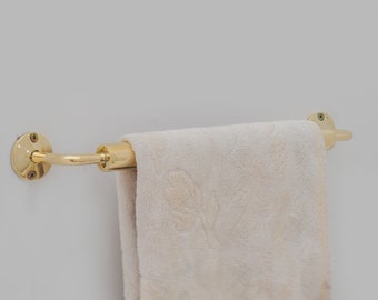 Brass Towel Rack for Bathroom, Wall Mounted Towel Bar, Towel Rod, Unlacquered Brass Towel Hanger