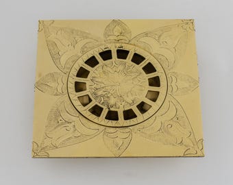 Solid Brass Floor Drain, Engraved Square Shower Drain