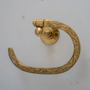 Portasciugamani in ottone, portasciugamani, gancio per asciugamani da parete, ottone non laccato