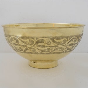 Handcrafted Vessel Sink Engraved Solid Brass Vessel Sink, Customizable Brass Sink