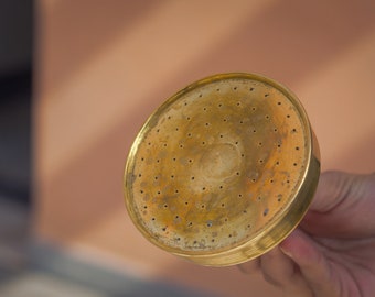 Pommeau de douche pluie en laiton massif non laqué, pomme de douche vintage marocaine artisanale, fonctionne à l'extérieur