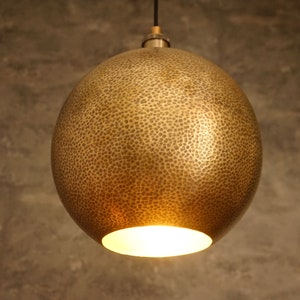 Pendant Light for Kitchen Island, Hammered Brass Ball Hanging Light, Dome Ceiling Light | Duty-Free