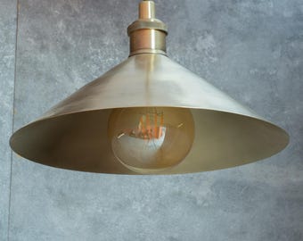 Brushed Brass Pendant Light Shade, Ceiling Mount Kitchen Island Lighting, Brass Hanging Lamp Dining Table