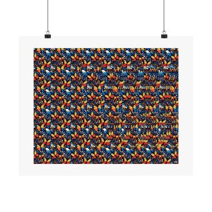 Butterfly Stereogram Unframed Poster: Optical Illusion Hidden Image Art