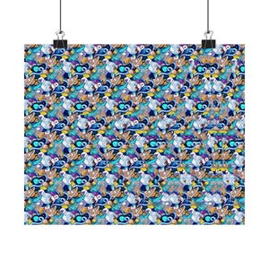 Blauer Schmetterling STEREOGRAMM Poster, ungerahmt 11x9, 14x11, 18x14, 20x16, 24x20 Premium Matte, Stereoskopisches Papier in Museumsqualität