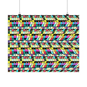 GEOMETRIC Bricks STEREOGRAM POSTER, Unframed 11x9, 14x11, 18x14, 20x16, 24x20 Premium Matte, Museum-grade Paper, Magic Eye Print