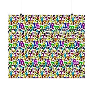 Happy Birthday Stereogram Poster, Unframed 11x9, 14x11, 18x14, 20x16, 24x20 Premium Matte, Museum-grade Paper, Magic Eye Print