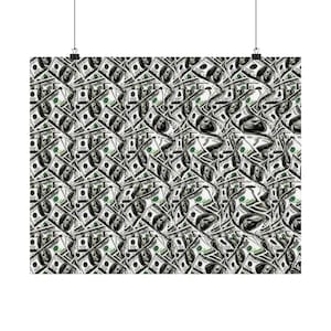Póster de dinero en estéreo, sin enmarcar 11x9, 14x11, 18x14, 20x16, 24x20 Premium Matte, papel de calidad museística, Magic Eye Print