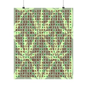 Do Not Kill My High STEREOGRAM Matte Vertical POSTER, UNFRAMED, Sizes 9x11 16x20 20x24 24x36, Printed on 175gsm Fine Art Paper