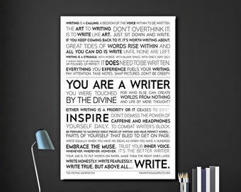 The Writing Manifesto 18&quot;x24&quot; Matte Writing Poster — Gift for Writer, Author or Poet / Writer Decor / Wall Art for Writer / Muse Poster