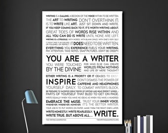 The Writing Manifesto 18"x24" Matte Writing Poster — Gift for Writer, Author or Poet / Writer Decor / Wall Art for Writer / Muse Poster