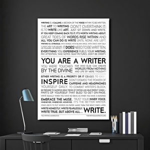 The Writing Manifesto 18&quot;x24&quot; Matte Writing Poster — Gift for Writer, Author or Poet / Writer Decor / Wall Art for Writer / Muse Poster