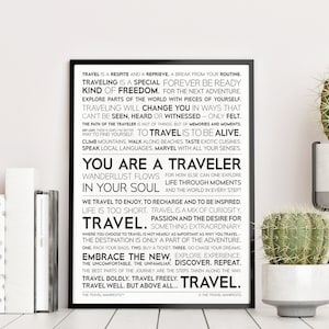 Traveler Motivationsposter für Reiseliebhaber & Weltentdecker | Inspirierendes Wandkunst Geschenk