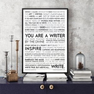 The Writing Manifesto 18x24&quot; Print —  Gift for Writer, Author, Poet, Novelist / Writer&#39;s Inspiration Muse Sign / Writers Gift / Matte Poster