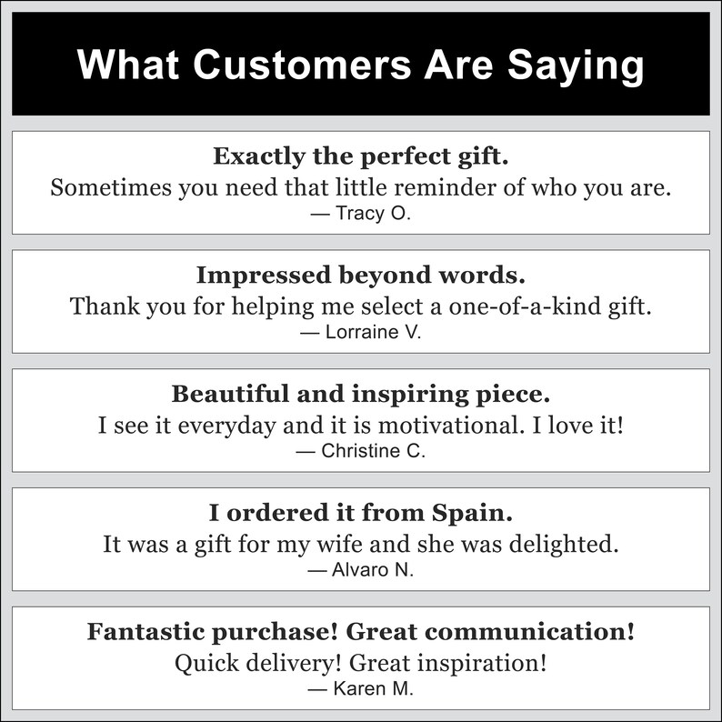 May include: A collage of customer testimonials about a product or service. The text highlights positive experiences, including the quality of the product, customer service, and delivery speed.