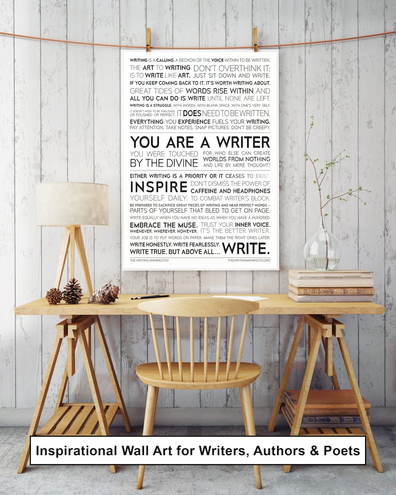 The Writing Manifesto 18x24 Print for Writer, Author & Poet / Poetry Wall Art / Birthday Holiday Gift / English Classroom / Glossy Poster image 6