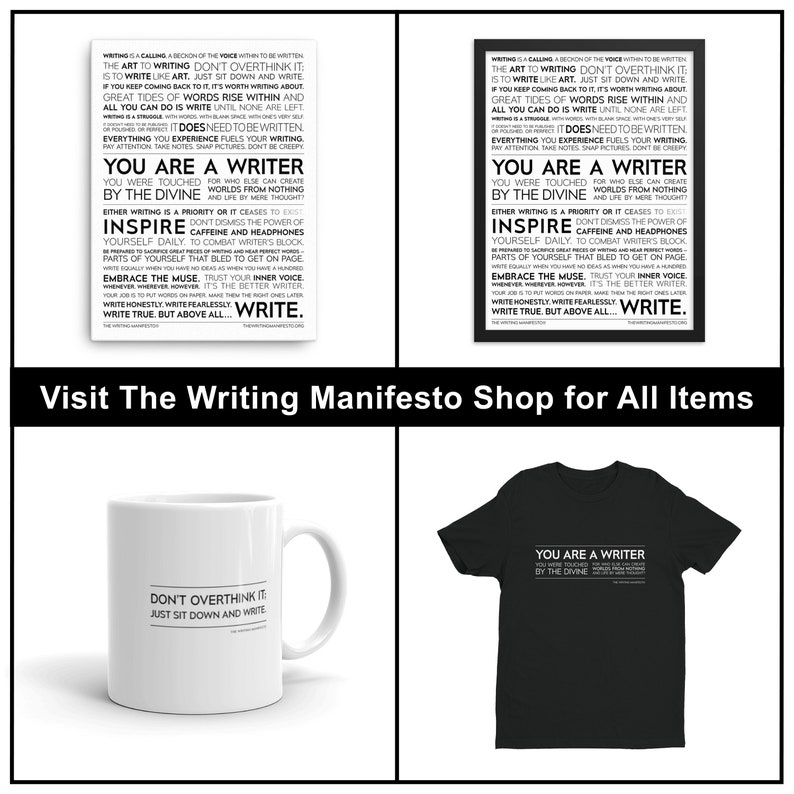 The Writing Manifesto Print Gift for Writer, Author, Poet, Novelist / Writer Inspiration Muse Sign / Writers Gift / 12x16in Glossy Poster image 10