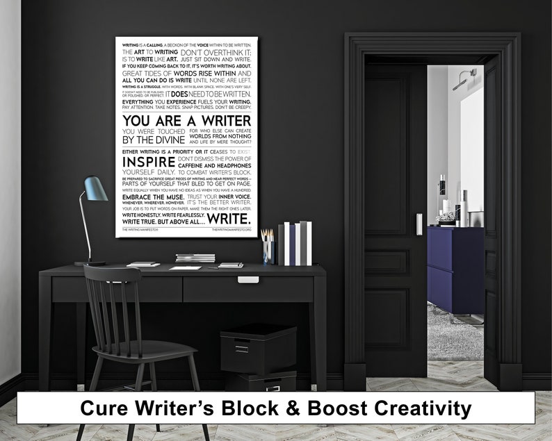 The Writing Manifesto Print Gift for Writer, Author, Poet, Novelist / Writer Inspiration Muse Sign / Writers Gift / 12x16in Glossy Poster image 7