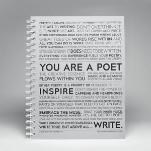 Notatnik z inspirującą poezją — prezent dla poety, autora, nauczyciela języka angielskiego, ucznia / The Poetry Manifesto 6x8” Spiral Ruled Line Writer Journal