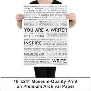 The Writing Manifesto Print Gift for Writer, Author, Poet, Novelist / Writer Inspiration Muse Sign / Writers Gift / 12x16in Glossy Poster image 5