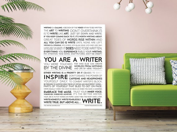 Inspirational Writer 18x24 Canvas Print Motivational Writing