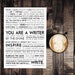 Writing Inspiration 12x16 Matte Print — Writer & Poet Quotes / Author ...