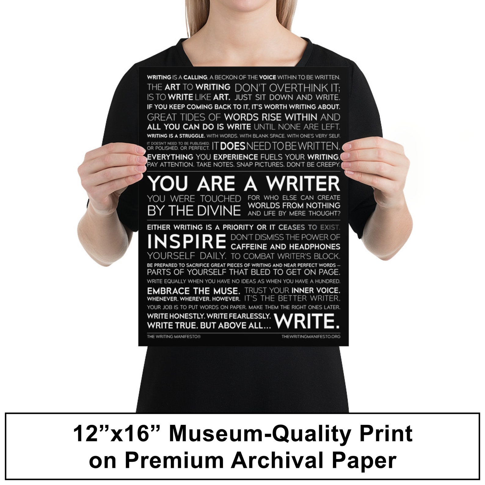 Writer & Journalist Inspirational Print — the Writing Manifesto for ...