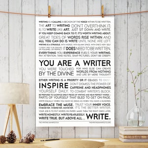 The Writing Manifesto 18x24" Print for Writer, Author &&Poet / Poetry Wall Art / Birthday Holiday Gift / English Classroom / Glossy Poster