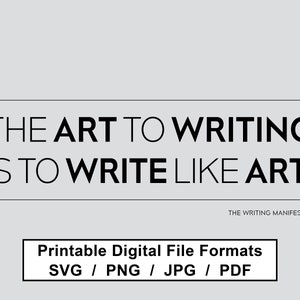 Cita imprimible inspiradora para escritores, autores y poetas / ARTE IMPRIMIBLE DIGITAL / Escritura de arte de pared Descarga instantánea Impresión / 8x10" 16x20"