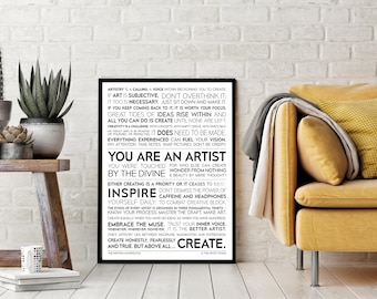 Artist Ethos Glossy Print – Motivational Wall Art Gift for Artists, Makers, Designers, Creatives