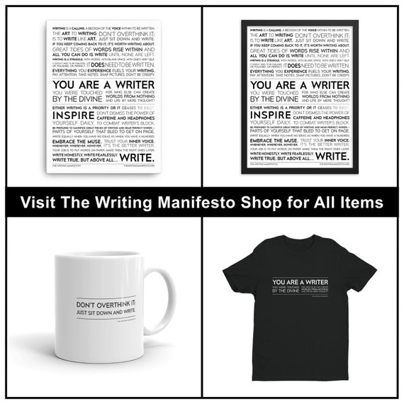 The Writing Manifesto 12x16 Canvas Print Motivational Words and Quotes /  Inspiration for Writers, Authors, Poets / Wall Art Poster Gift 