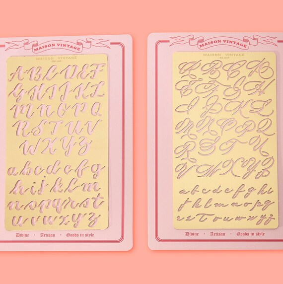 2 Pc Bullet Journal Stencil Set Calligraphy Planner Stencil Etsy