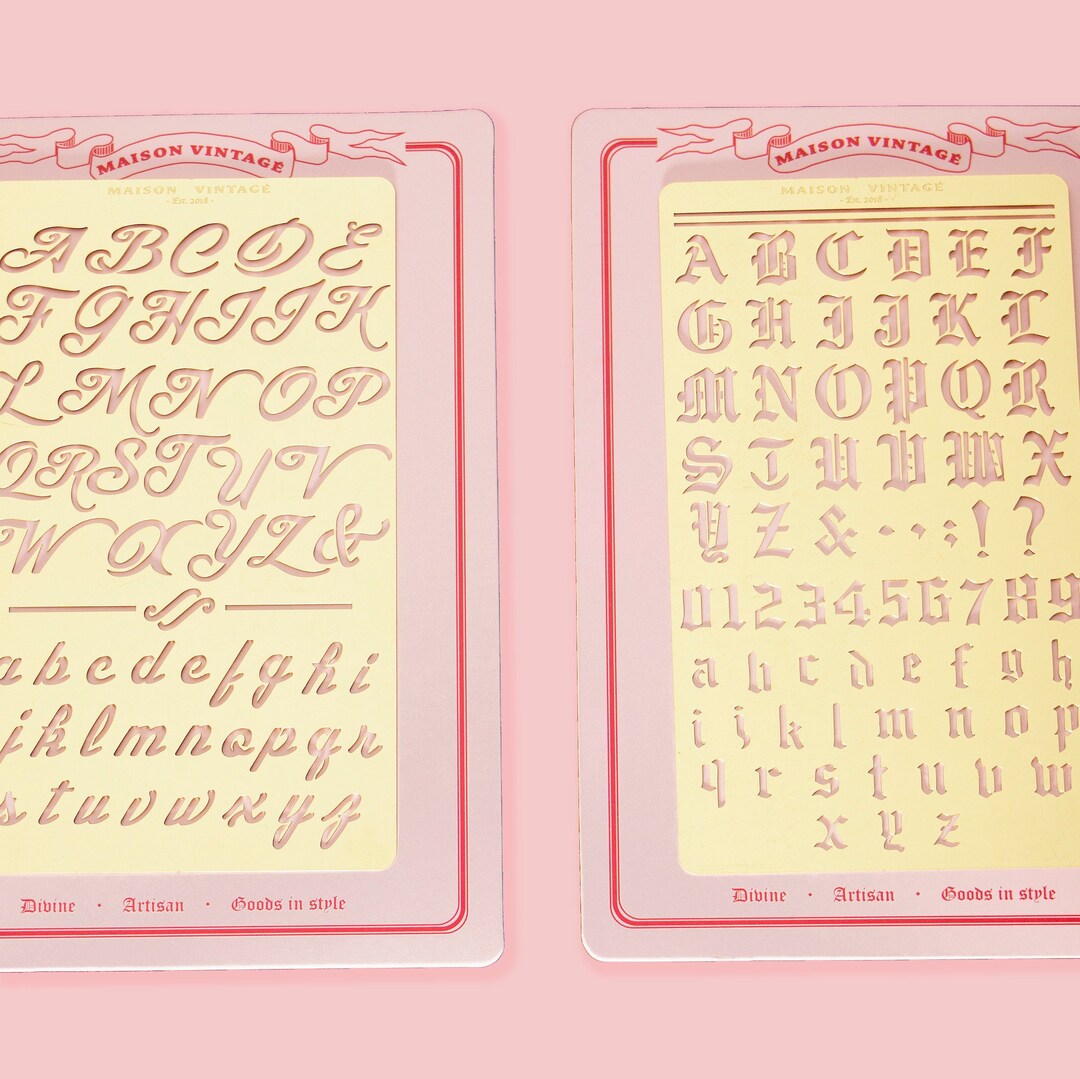 2 Pc Journal Stencil Set, Calligraphy Planner Stencil Set, Wedding Invitations Bundle 001 002 - Etsy