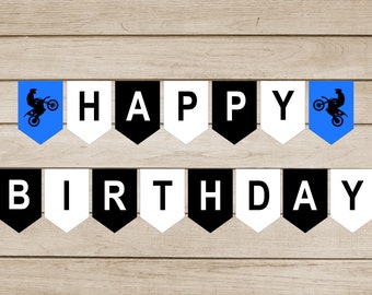 Dirt Bike Birthday Banner INSTANT DOWNLOAD