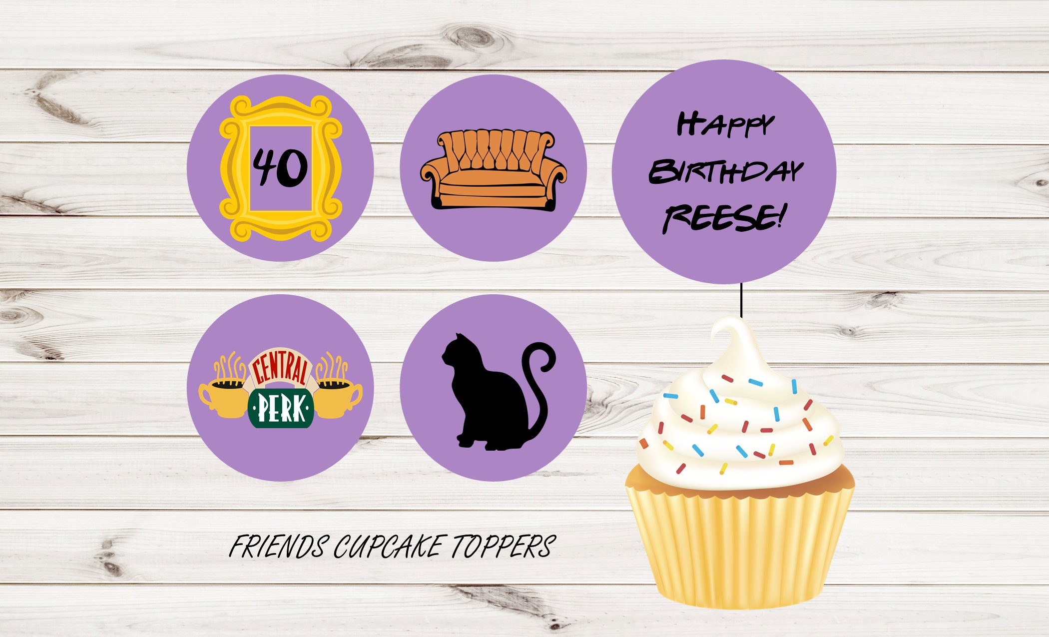 Friends Cupcake Toppers PRINTABLE | Etsy