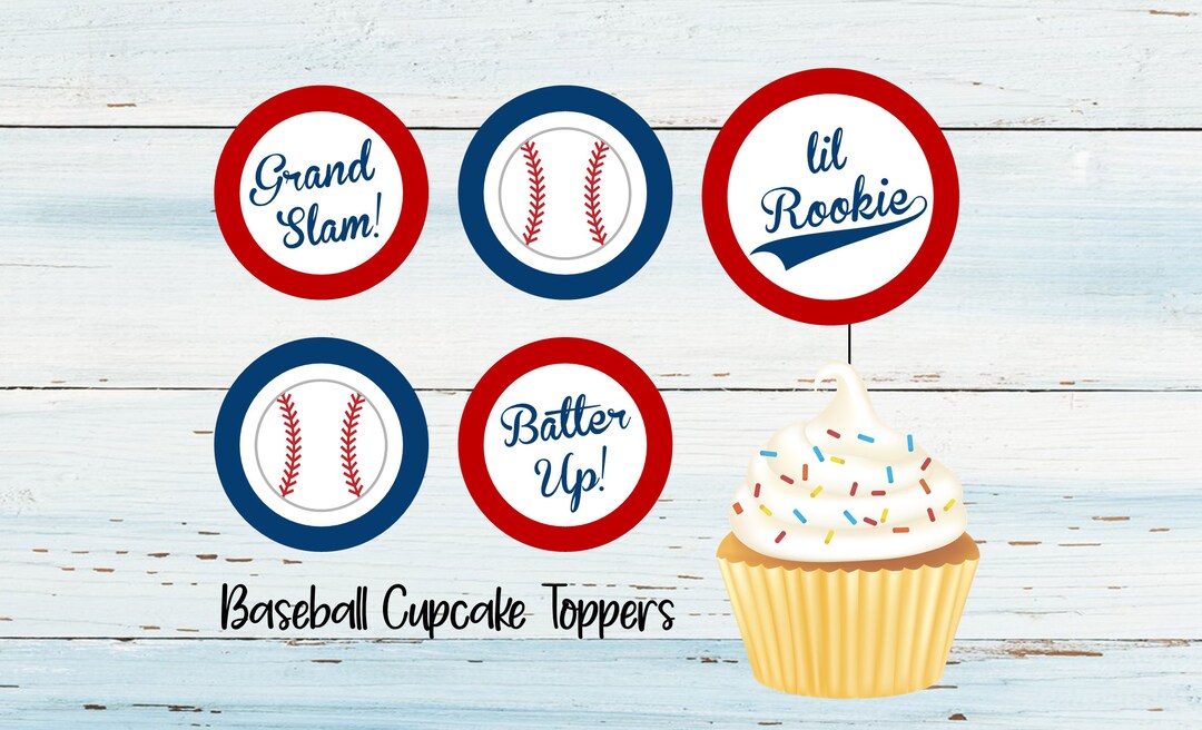 Baseball Cupcake Toppers INSTANT DOWNLOAD Etsy