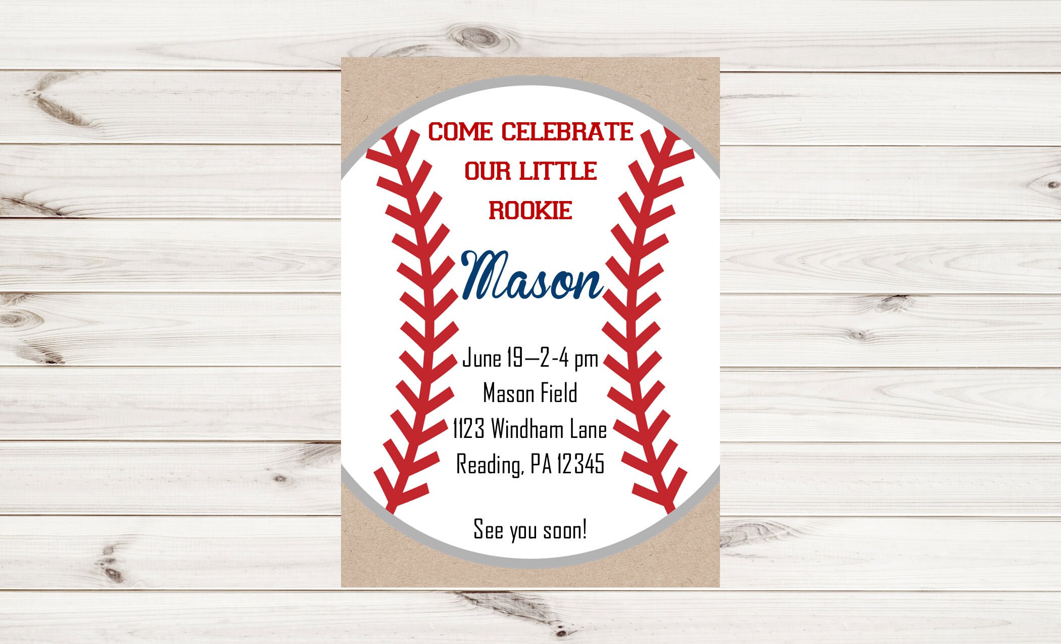 Baseball Invitations A7 Invites PRINTABLE Etsy