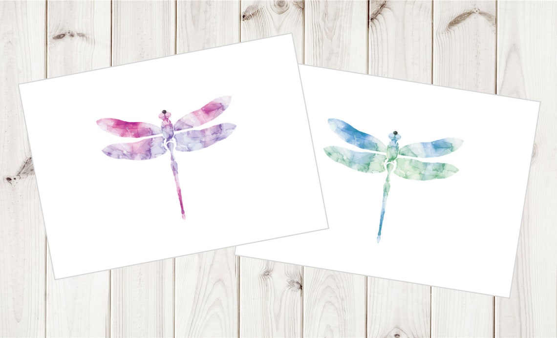 Dragonfly Note Card Set A2 Note Cards INSTANT DOWNLOAD Etsy
