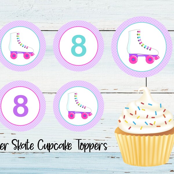 Roller Skate Cupcake Toppers - Etsy