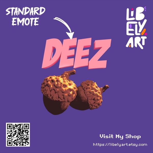 Deez Nuts Single Emote - Twitch & Discord Fun Emote for Streamers And Vtubers! Acorn Deez Nuts Sticker  #TwitchEmotes #VtuberAssets
