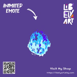 Emote animado de llama azul: GIF de reacción de un streamer de Twitch (descarga digital)