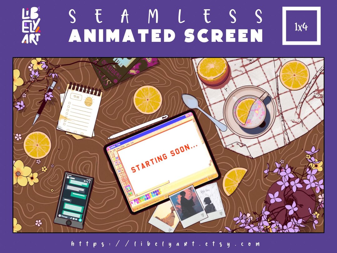 Cozy Cartoon Animated Twitch Overlay: iPad Desk Stream Screens (MP4) - Etsy